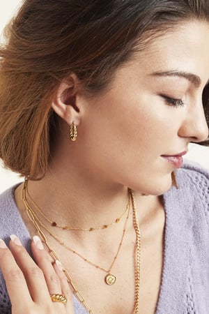 Earrings Dangling Twist Gold Color Stainless Steel h5 Picture3